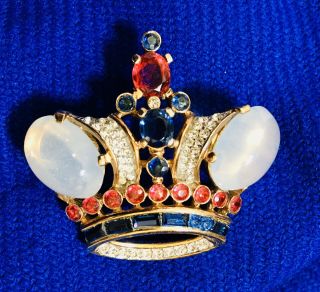 Vintage Crown Trifari Alfred Philippe Coronation Crown Brooch Pin 137542