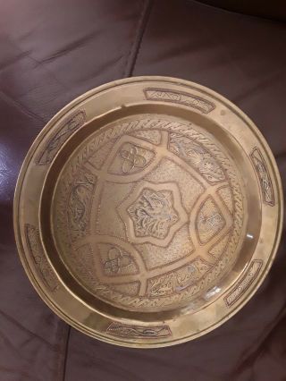 Arts And Crafts Brass Celtic Round Plate Art Nouvea