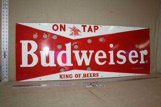 Rare 48 " On Tap Budweiser King Of Beer Bar Porcelain Metal Neon Sign Skin Gas