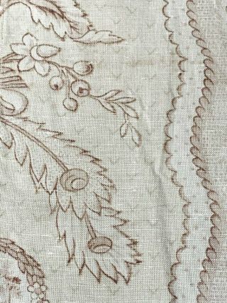 Early c 1790 - 1810 Block Print Textile on Linen PC Antique 2