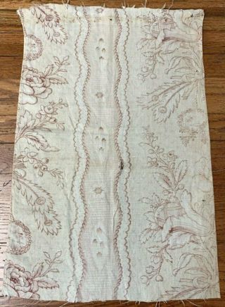 Early c 1790 - 1810 Block Print Textile on Linen PC Antique 3
