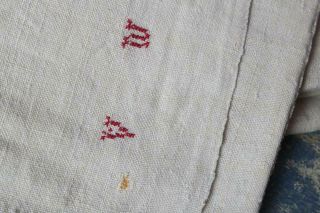 French Antique Hemp Chanvre Sheet Hand Loomed Homespun Rustic Craft Fabric C70