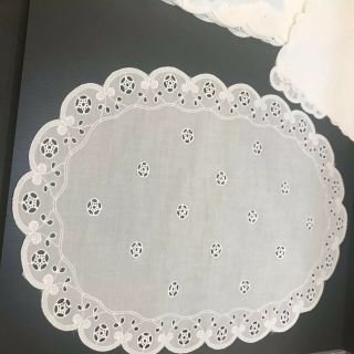 Vintage 16 Pc Set Madeira Napkins - Placemats Hand Embroidery - Lace Linen - Wedding