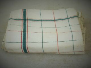 Set Of 4 French Vintage Checked Pure Linen Tea Towels / Torchons Circa 1940s