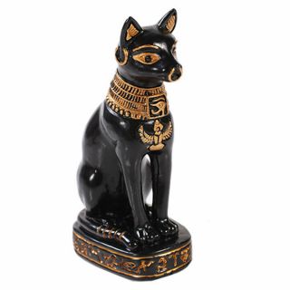 Mini Bastet Egyptian Cat Goddess 3 " Miniature Bast Resin Statue Figurine