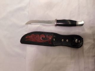 Vintage Case Xx Apache Fixed Blade Knife 300 With Decorative Leather Sheath