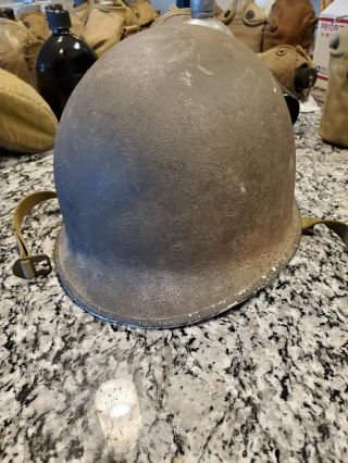 Ww2 Us Army M1 Combat Helmet Front Seam Fixed Bale