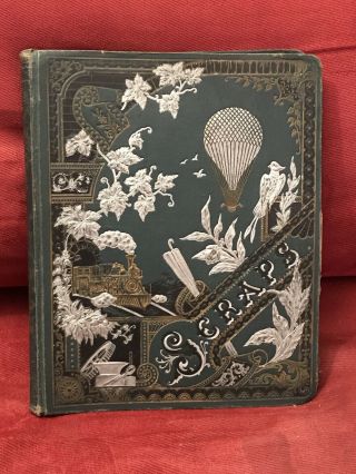 Antique 1890s Victorian Scrapbook Album W/ Advertising Die Cuts Trading Cards