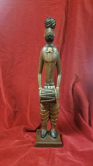 Vintage African Handcrafted Carved Statue Man,  Wood,  Tribal Figurine