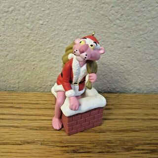 1993 Hallmark Keepsake Ornament The Pink Panther Dressed As Santa