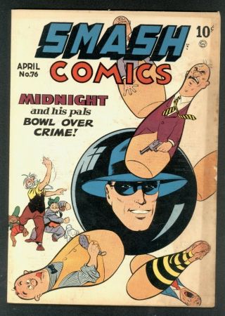 Smash Comics 76 Quality 1948 Captain Midnight 10 Cent Golden Age Vg -