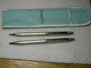 Tiffany & Co Makers Sterling Silver Vintage Pair Pen,  Matching Mechanical Pencil
