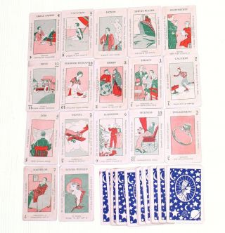Antique Fortune Telling Cards Gypsy Art Deco Illustrations 1930s Tarot Like Deck