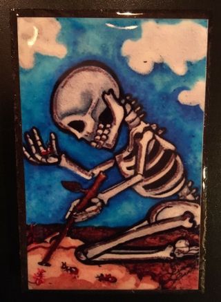 Xxl Day Of Dead Dia De Los Muertos Magnet Skeleton Farmer