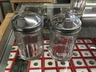 Hoosier Glass Spice Salt Sugar Cheese Containers Set Of 2 With Lids