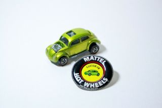 Vintage Hotwheels Redline Metallic Lime Green Custom Volkswagon With Badge