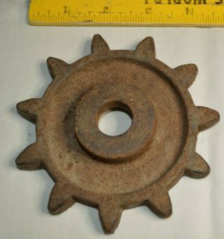 Steampunk - Antique Cast Iron Gear - 4 1/2 " In Diameter - 11 Teeth - 3/4 " Thick