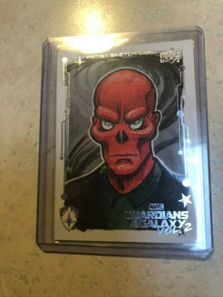 2017 Ud Marvel Guardians Of The Galaxy Vol 2 Sketch Andrew Arensberg Red Skull