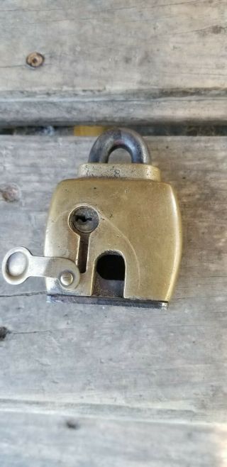 Vintage Brass And Steel Door Padlock
