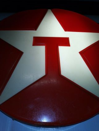 Vintage Texaco Light Up Round Sign From Gas Station 33 " Man Cave Garage