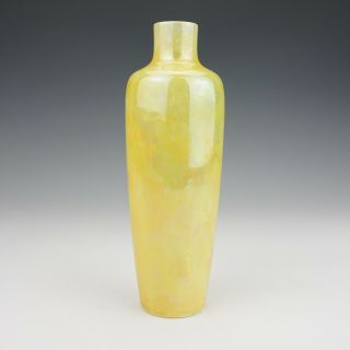 Antique Ruskin Studio Pottery - Yellow Lustre Glazed Vase - Arts & Crafts