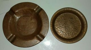 Arts And Crafts Copper Ashtray And Pin Tray (st3)