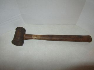 Vintage 2lb.  6 Ounces Brass Hammer Wood Handle