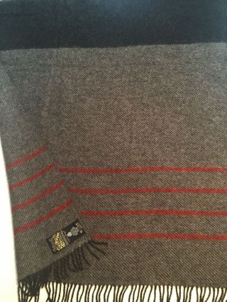 Vintage Samband Of Iceland Black Red Gray Wool Throw Blanket 72x66 Excellentcond