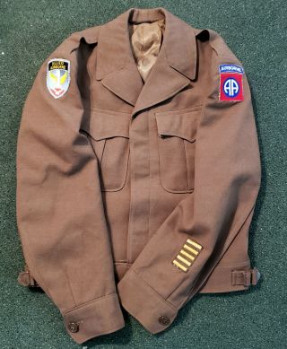 Late Ww2/occupation Era 82nd Airborne Officer Ike Jacket Size 38 Reg,  Trousers
