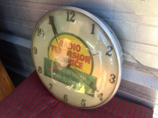 Vintage Radio Television Service Sylvania Tubes Lighted Clock 3