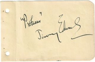 Jimmy Edwards Comedy Actor.  Whack - O,  The Plank.  Signed Album Page