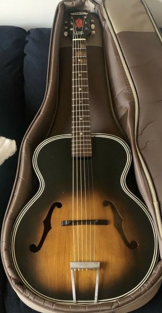 Vintage Harmony Archtop Aucostic Guitar Gorgeous Sound Strings