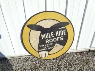 Large Vintage Mule - Hide Roof Metal Sign " Not A Kick In A Million Feet " 35 " (sa)