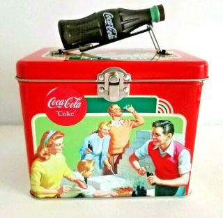 Coke Coca Cola Train Style Case Collectible Tin Box Lunch