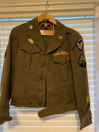Ww2 Us Army 11 Infantry Division Ike Jacket & Hat Uniform
