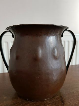 Classic Arts And Crafts Twin Handled Copper Vessel.