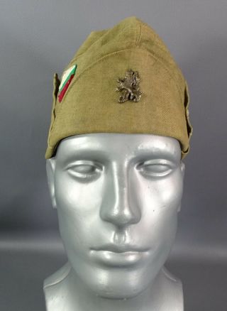 WWII WW2 Royal Bulgarian Army Officers Summer Uniform Cap Hat&Lion Cockade Badge 2