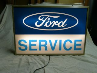 Large Ford Parts & Service Dealership Lighted Window Sign Mustang Ford Trucks