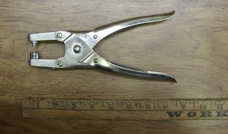 Vntg Sargent & Co. ,  8 - 1/4 " Parallel Jaw Grommet Pliers,  Leather Tool,  Xlint