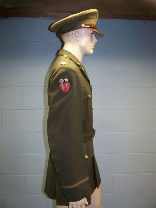 WWII U.  S.  Army China Burma India CBI Officer ' s Chocolate Tunic Pinks and Greens 3