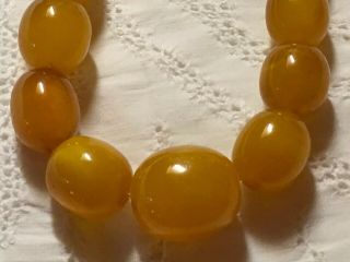 Antique Egg Yolk / Butterscotch Amber Graduated Bead Necklace - 60 Grams 2