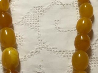 Antique Egg Yolk / Butterscotch Amber Graduated Bead Necklace - 60 Grams 3