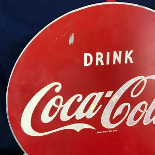 1953 Vintage Coca Cola 2 Sided Metal Flange Sign A - M 8 - 53 3