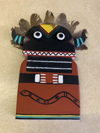 Hopi Hand Carved Painted Wood Hanging Kachinas Signed By Artist