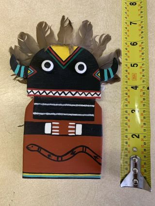 Hopi Hand Carved Painted Wood Hanging Kachinas Signed By Artist 2