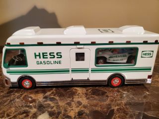 1998 Hess Toy Motor Home Camper Van,  Dune Buggy And Motorcycle Toys Trucks