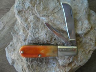 Vintage Case Bros Little Vally N.  Y.  Red Bone Two Blade Half Hawk Knife