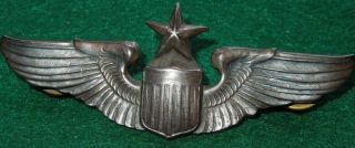 Wwii Us Army Air Force Sterling Senior Pilot 3 " Wings Full Sized Clutch Back Aaf