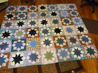 Amish Made Hand Stitched Star Quilt 83x71
