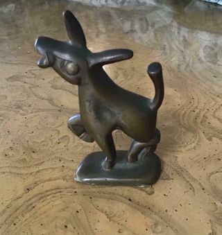 Vintage Mid Century Bronze Miniature Figurine / Statue Of A Donkey,  Unsigned